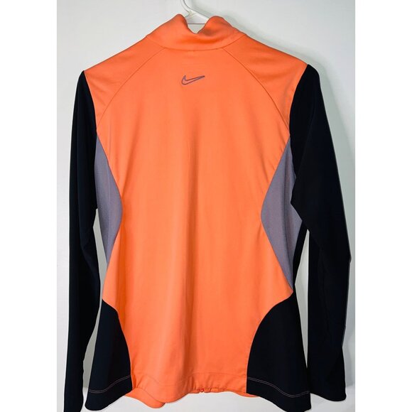 Nike Golf Tour Performance Full-Zip Jacket Large Orange Black Polyester/Spandex - Picture 2 of 6